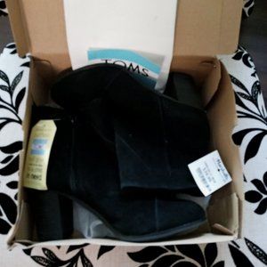 TOMS black suede booties